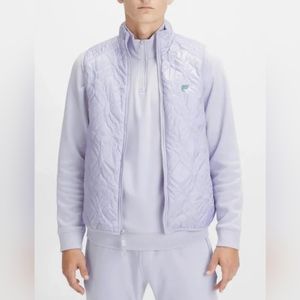 Fabletics Mens Large Lilac Mist The Loft Vest Size XL Lavender Quilted Full Zip